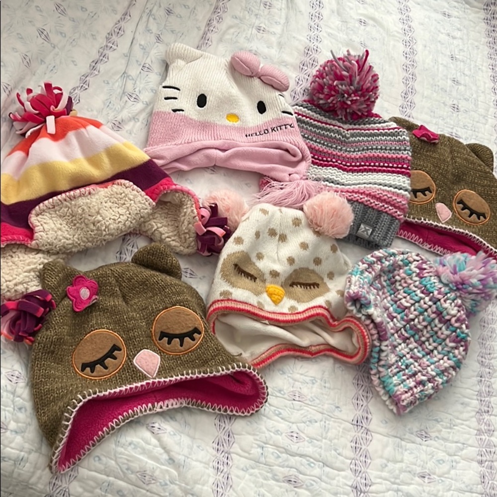 Baby/Toddler girls winter snow hat assortment lot
